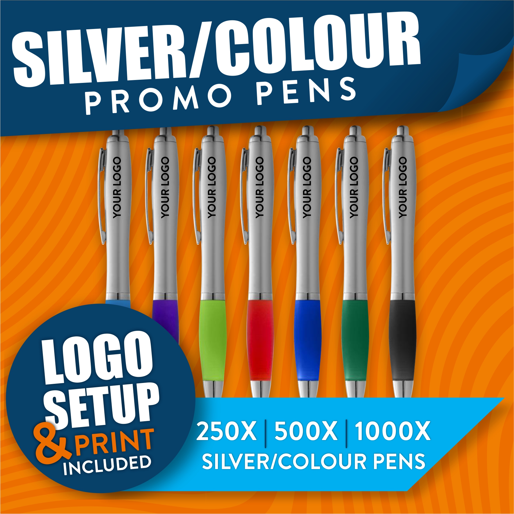 SILVER COLOUR PROMO PENS